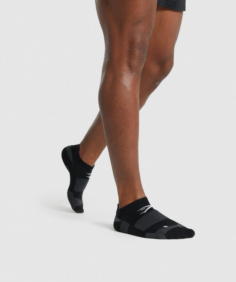 Skarpety Gymshark Ankle Performance Czarne | PL 037HQD